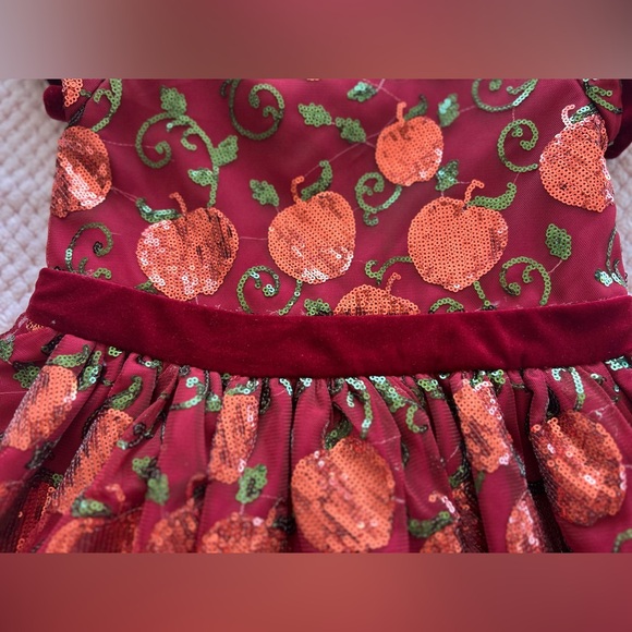 5 & 6, Disney Snow White Princess Dress Embroidered Sequin Red and Gold - Picture 13 of 17